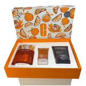 Clinique Happy For Men Gift Set Cologne Body & Hair Wash Face Scrub Boxed New